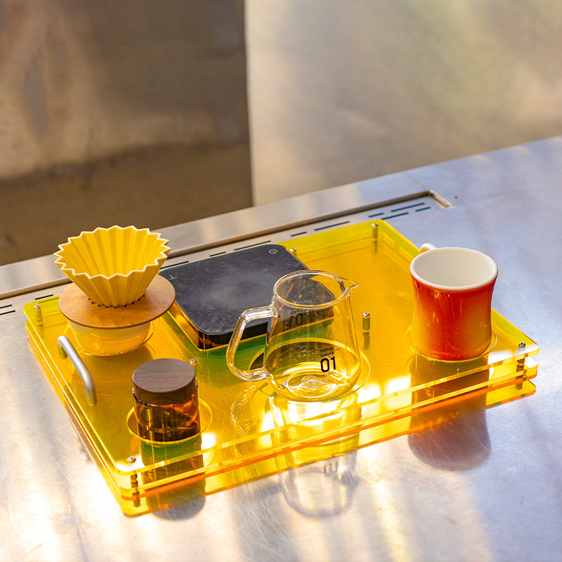 Coffee Equipment Tray - Bandeja de acrílico para café, usada