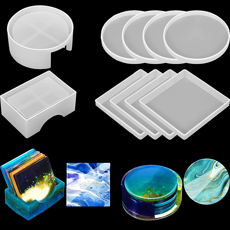 Coffee Equipment Tray - Molde de silicone quadrado redondo, faça