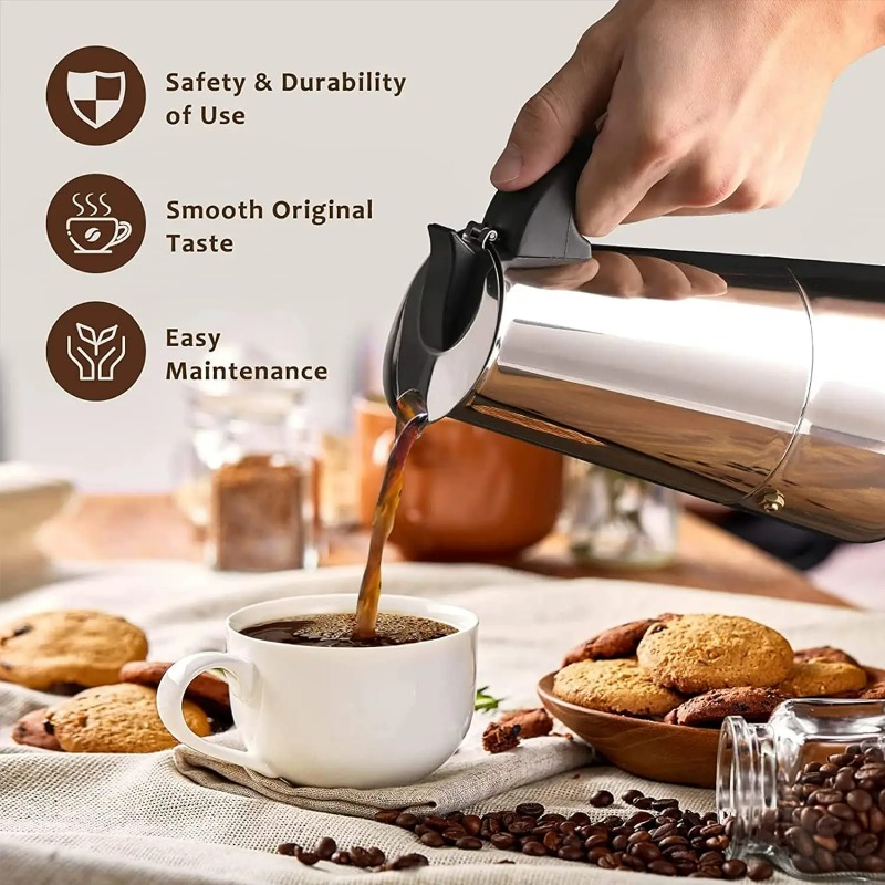 Cafeteira Moka de Aço Inoxidáv - Hero Coffee Equipment avaliação e preço