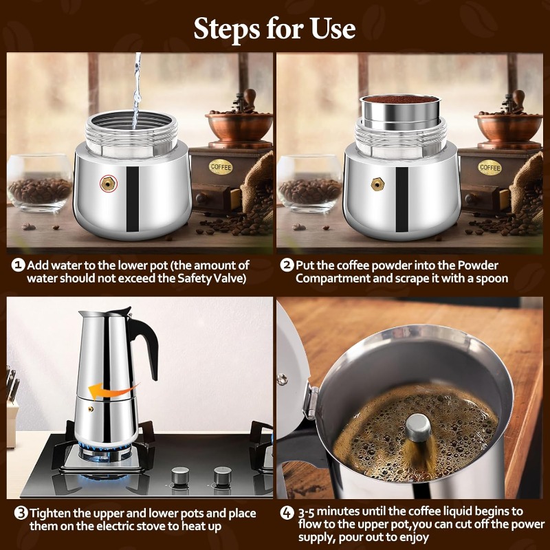 Cafeteira Moka de Aço Inoxidáv - Hero Coffee Equipment avaliação e preço