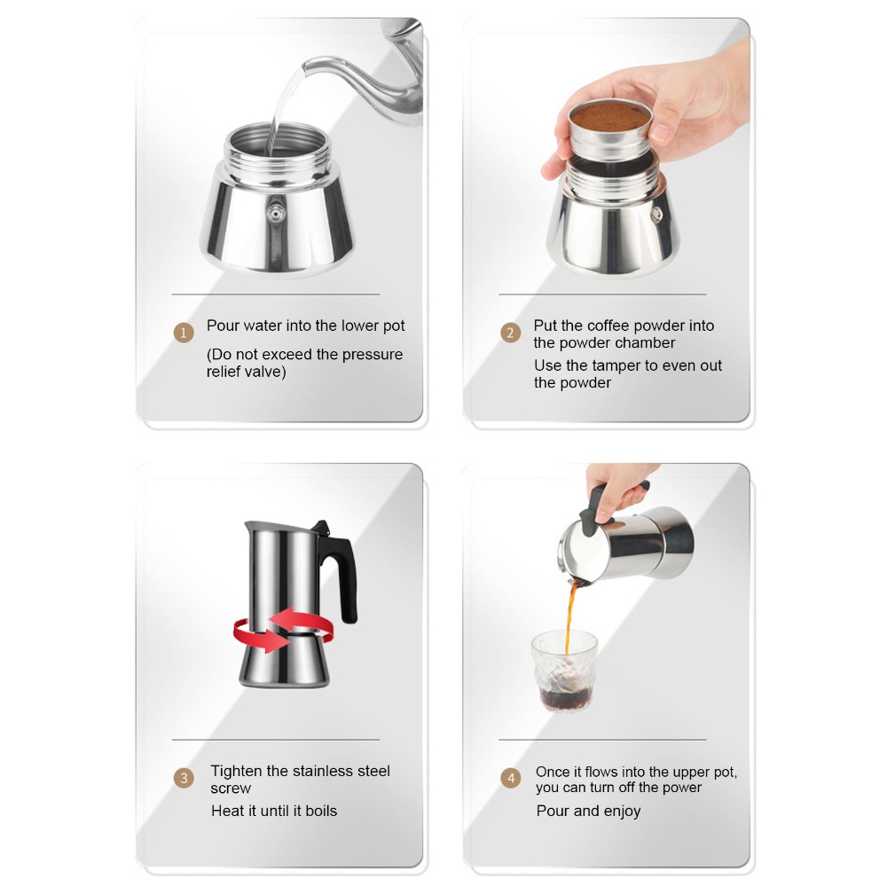 Cafeteira Moka de Aço Inoxidáv - Hero Coffee Equipment avaliação e preço