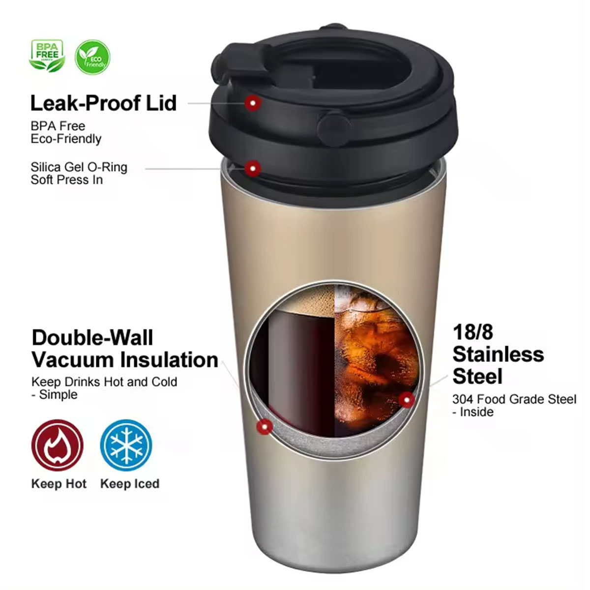Copo Térmico de Viagem 16 oz e - Coffee Equipment Gift avaliação e preço